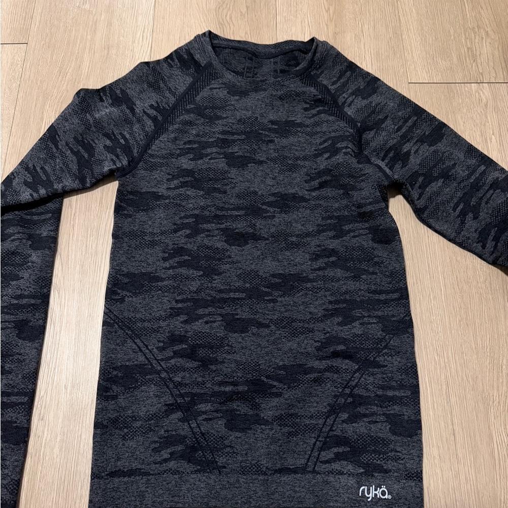 Ryka Black & Dark Gray Camo Performance Pullover